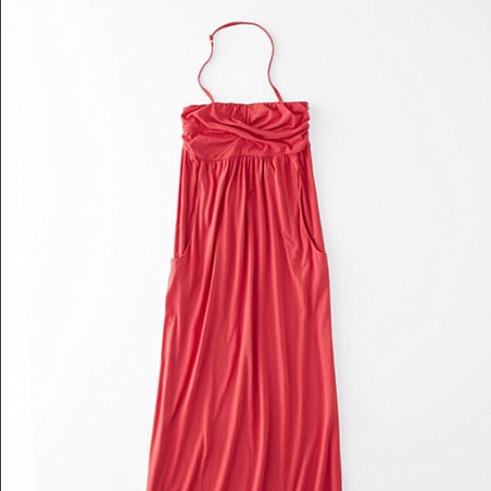 Romantic SOFT Cotton Maxi Halter Summer Jersey Dress Strap Garnet Hill Cozy